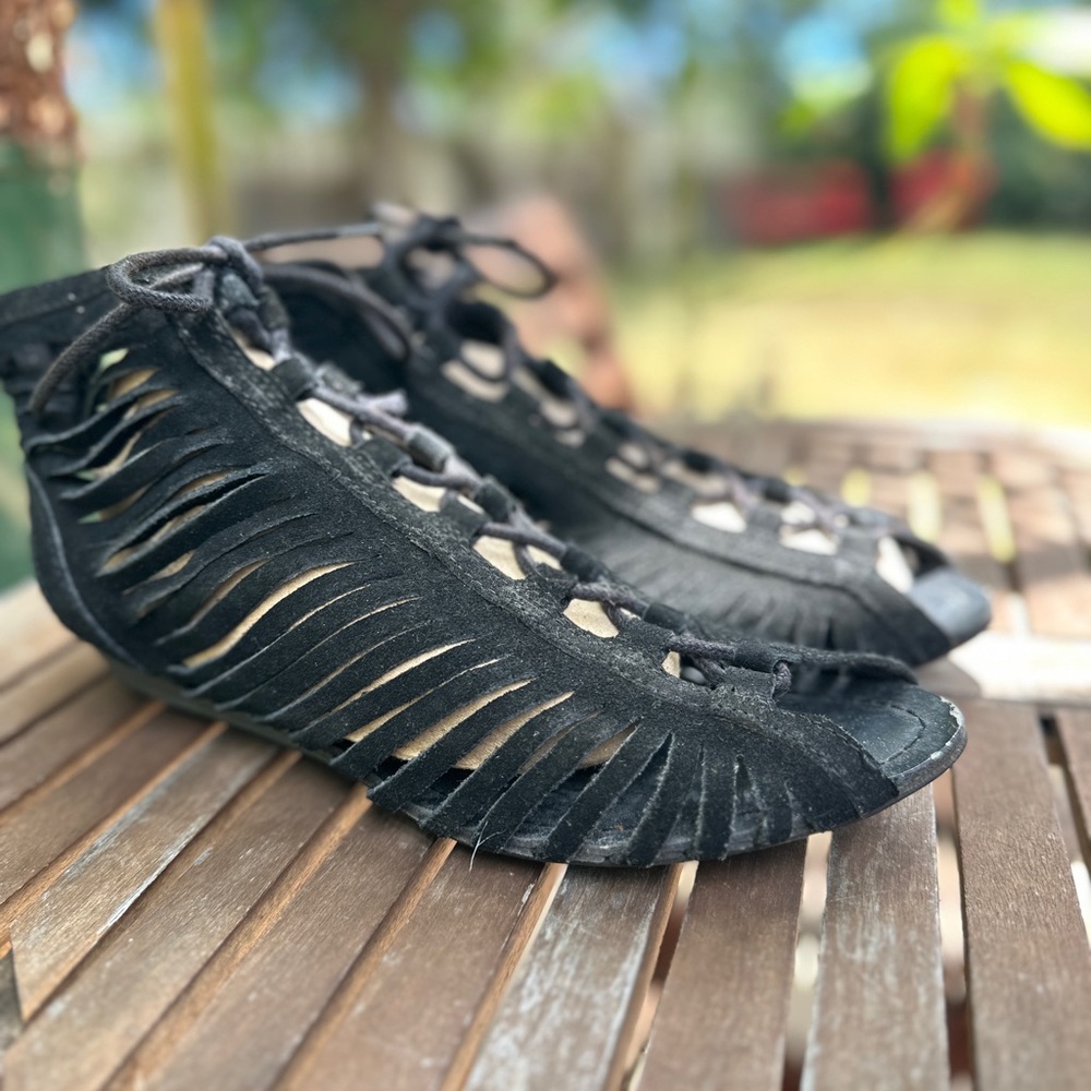 MIA Black Suede Sandals